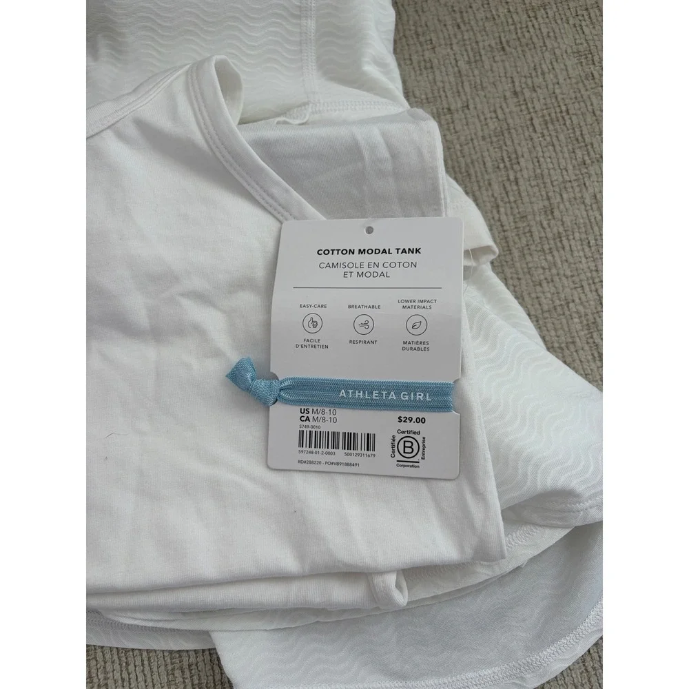 Athleta Girl Serve UPF Jacket Skort Tank 3 Piece NWT Size M 8-10 White